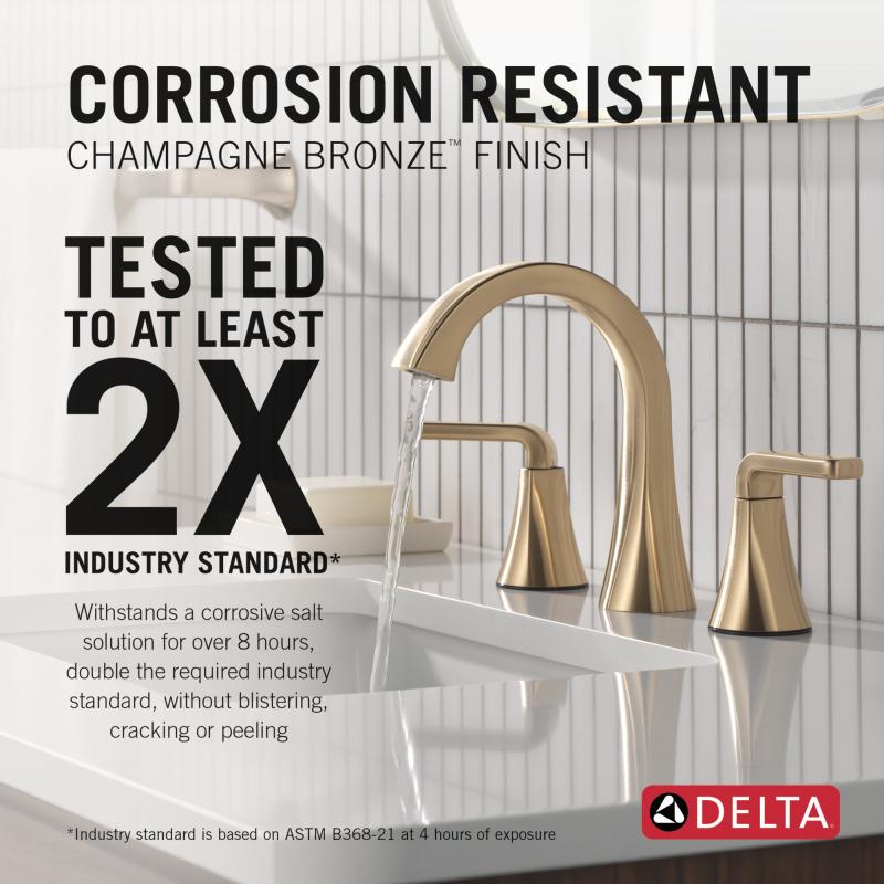 DELTA Lineax Two Handle Widespread Bathroom Faucet — Champagne Bronze