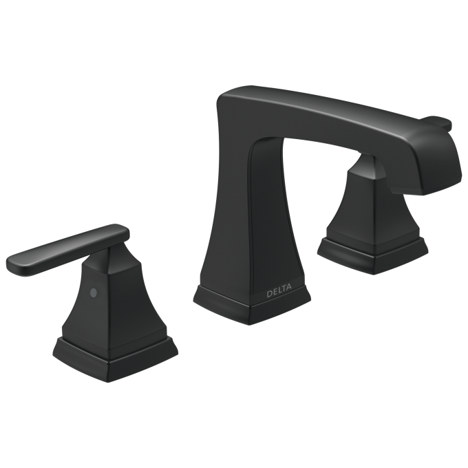 DELTA Ashlyn Two Handle Widespread Lavatory Faucet - Metal Pop-Up — Matte Black