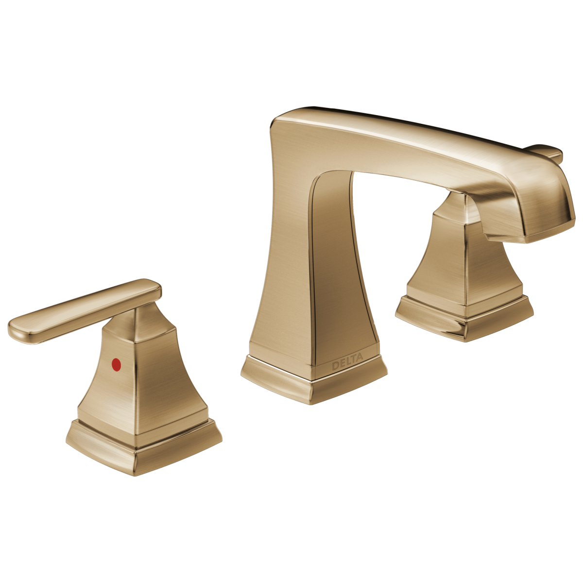 DELTA Ashlyn Two Handle Widespread Bathroom Faucet with EZ Anchor — Champagne Bronze
