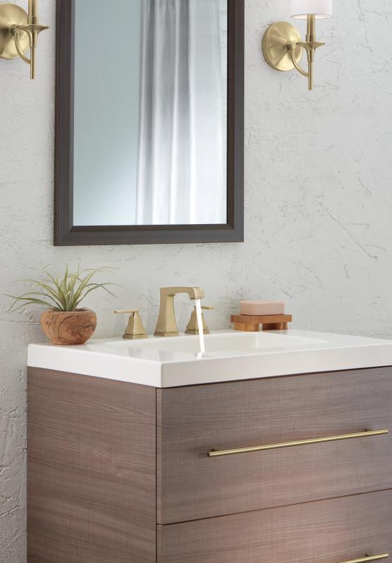 DELTA Ashlyn Two Handle Widespread Bathroom Faucet with EZ Anchor — Champagne Bronze