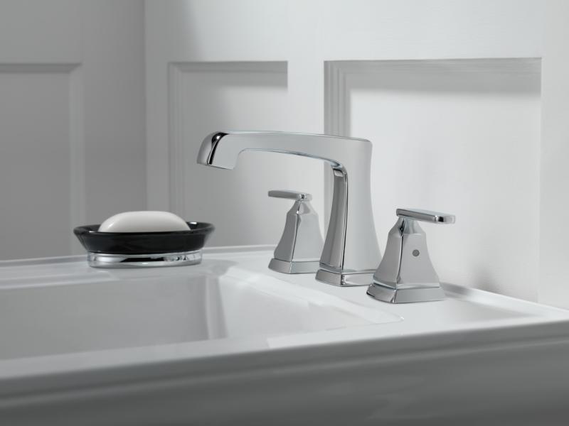 DELTA Ashlyn Two Handle Widespread Bathroom Faucet with EZ Anchor — Chrome