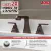 DELTA Ashlyn Two Handle Widespread Bathroom Faucet with EZ Anchor — Venetian Bronze
