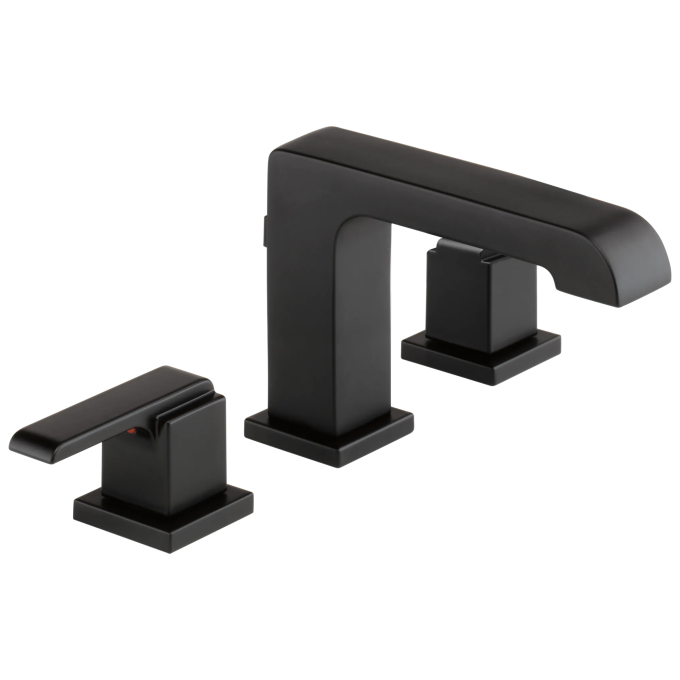 DELTA Ara Two Handle Widespread Bathroom Faucet — Matte Black