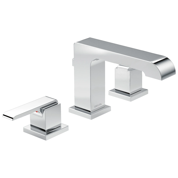 DELTA Ara Two Handle Widespread Bathroom Faucet — Chrome