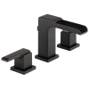 DELTA Ara Two Handle Widespread Channel Bathroom Faucet — Matte Black