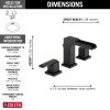 DELTA Ara Two Handle Widespread Channel Bathroom Faucet — Matte Black