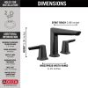 DELTA Galeon Two Handle Widespread Bathroom Faucet — Matte Black