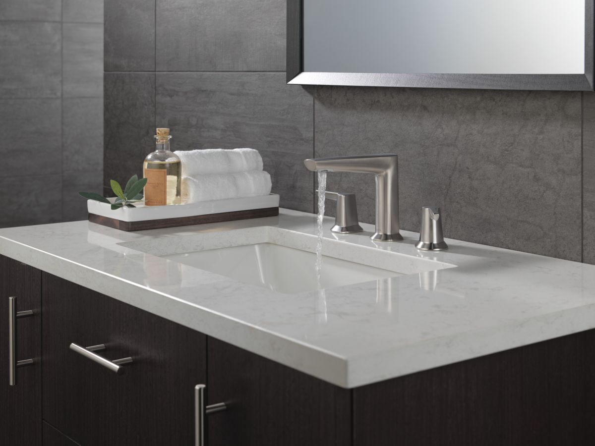 DELTA Galeon Two Handle Widespread Bathroom Faucet — Lumicoat® Stainless