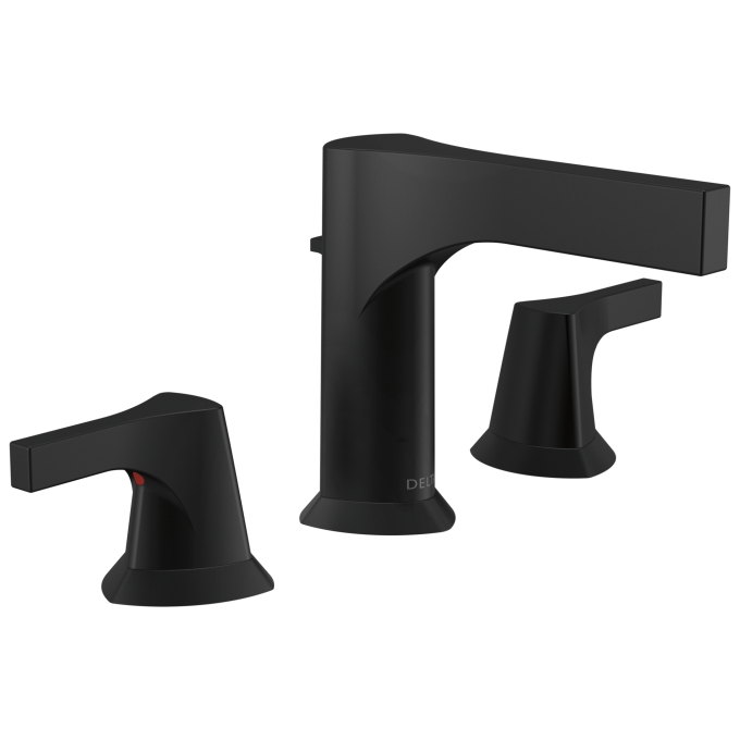 DELTA Zura Two Handle Widespread Bathroom Faucet — Matte Black