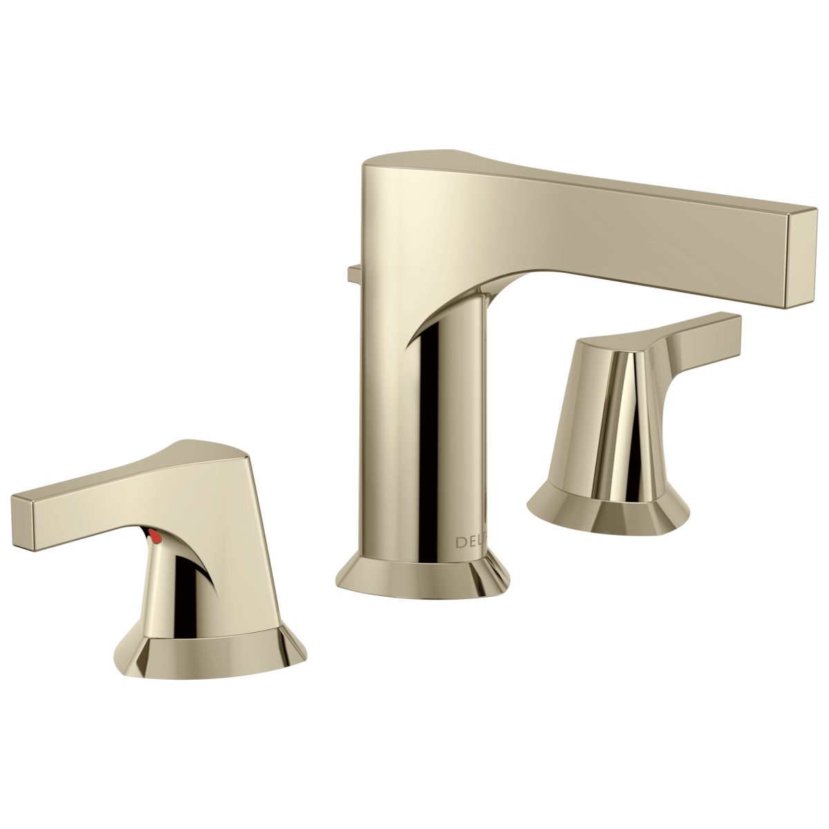 DELTA Zura Two Handle Widespread Bathroom Faucet — Polished Nickel