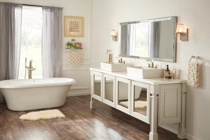 DELTA Zura Two Handle Widespread Bathroom Faucet — Polished Nickel