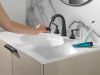 DELTA Stryke Two Handle Widespread Pull Down Bathroom Faucet — Matte Black