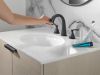DELTA Stryke Two Handle Widespread Pull Down Bathroom Faucet — Matte Black