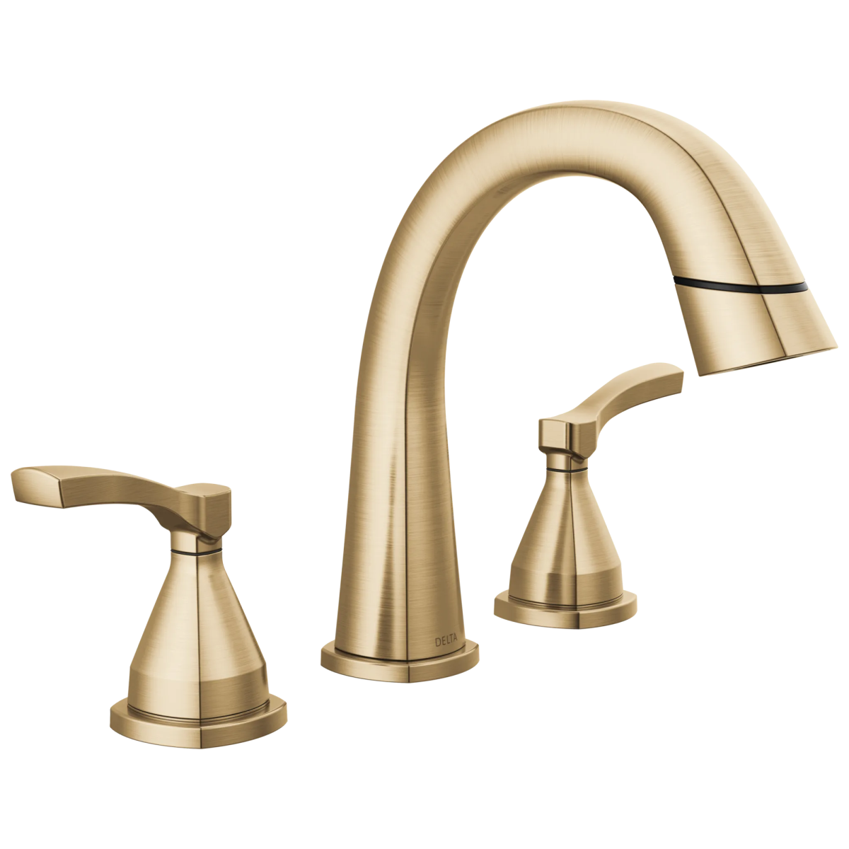 DELTA Stryke Two Handle Widespread Pull Down Bathroom Faucet — Lumicoat® Champagne Bronze