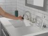 DELTA Stryke Two Handle Widespread Pull Down Bathroom Faucet — Lumicoat® Stainless
