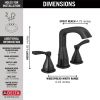 DELTA Stryke Widespread Faucet — Matte Black