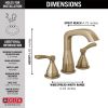 DELTA Stryke Two Handle Widespread Bathroom Faucet — Lumicoat® Champagne Bronze