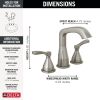 DELTA Stryke Two Handle Widespread Bathroom Faucet — Lumicoat® Stainless