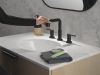 DELTA Nicoli Two Handle Widespread Pull-Down Bathroom Faucet — Matte Black