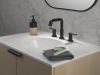 DELTA Nicoli Two Handle Widespread Pull-Down Bathroom Faucet — Matte Black