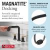 DELTA Nicoli Two Handle Widespread Pull-Down Bathroom Faucet — Matte Black / Champagne Bronze