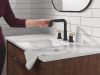 DELTA Nicoli Two Handle Widespread Pull-Down Bathroom Faucet — Matte Black / Champagne Bronze