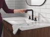DELTA Nicoli Two Handle Widespread Pull-Down Bathroom Faucet — Matte Black / Champagne Bronze