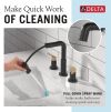 DELTA Nicoli Two Handle Widespread Pull-Down Bathroom Faucet — Matte Black / Champagne Bronze
