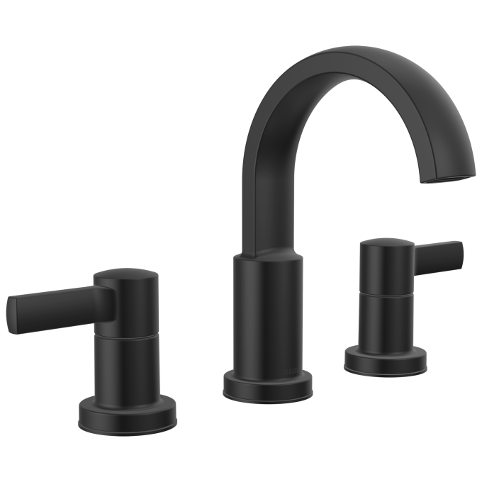 DELTA Albion  Two Handle Widespread Bathroom Faucet — Matte Black
