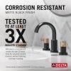 DELTA Albion  Two Handle Widespread Bathroom Faucet — Matte Black / Champagne Bronze