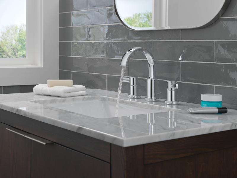 DELTA Albion  Two Handle Widespread Bathroom Faucet — Chrome