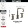 DELTA Broderick Two Handle Widespread Bathroom Faucet — Lumicoat® Stainless