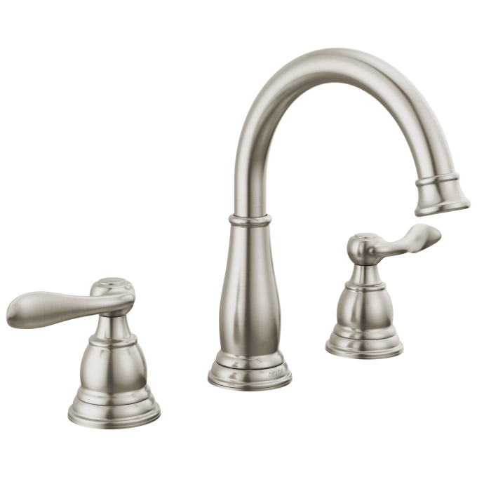 DELTA Windemere Two Handle Widespread Bathroom Faucet — Brushed Nickel