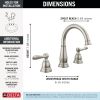 DELTA Windemere Two Handle Widespread Bathroom Faucet — Brushed Nickel
