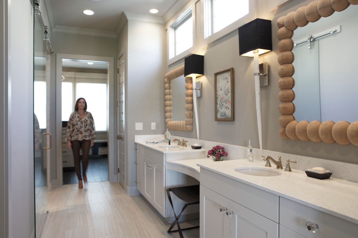DELTA Cassidy Two Handle Widespread Bathroom Faucet - Low Arc Spout - Less Handles — Champagne Bronze