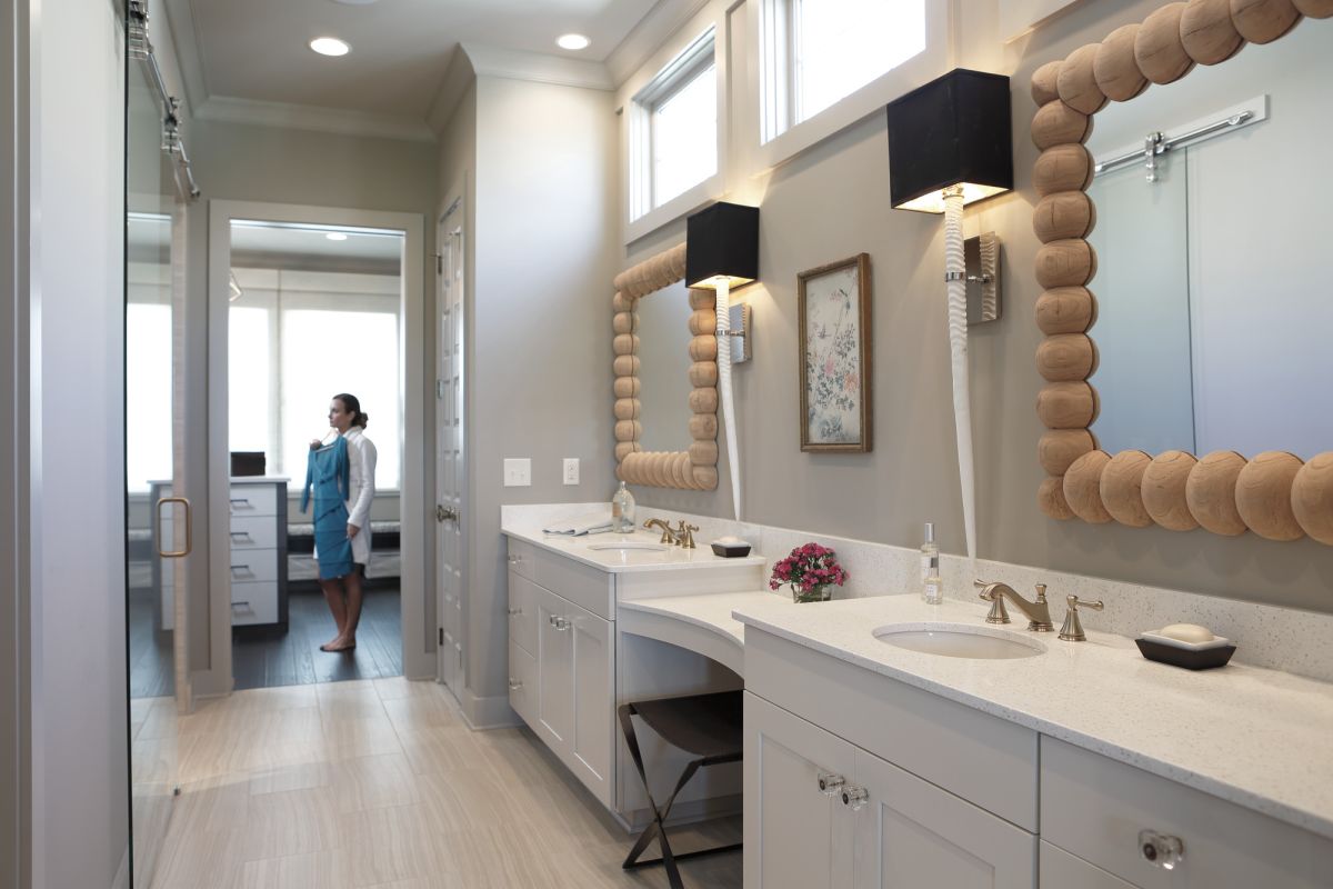 DELTA Cassidy Two Handle Widespread Bathroom Faucet - Low Arc Spout - Less Handles — Champagne Bronze