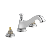 DELTA Cassidy Two Handle Widespread Bathroom Faucet - Low Arc Spout - Less Handles — Chrome