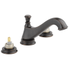 DELTA Cassidy Two Handle Widespread Bathroom Faucet - Low Arc Spout - Less Handles — Venetian Bronze