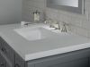 DELTA Cassidy Two Handle Widespread Bathroom Faucet - Low Arc Spout - Less Handles — Stainless