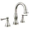 DELTA Cassidy Two Handle Widespread Pull Down Bathroom Faucet — Stainless