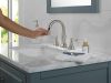 DELTA Cassidy Two Handle Widespread Pull Down Bathroom Faucet — Stainless