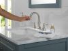 DELTA Cassidy Two Handle Widespread Pull Down Bathroom Faucet — Stainless
