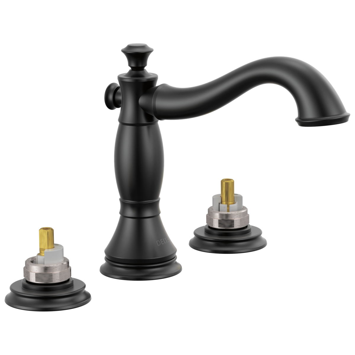 DELTA Cassidy Two Handle Widespread Bathroom Faucet — Matte Black