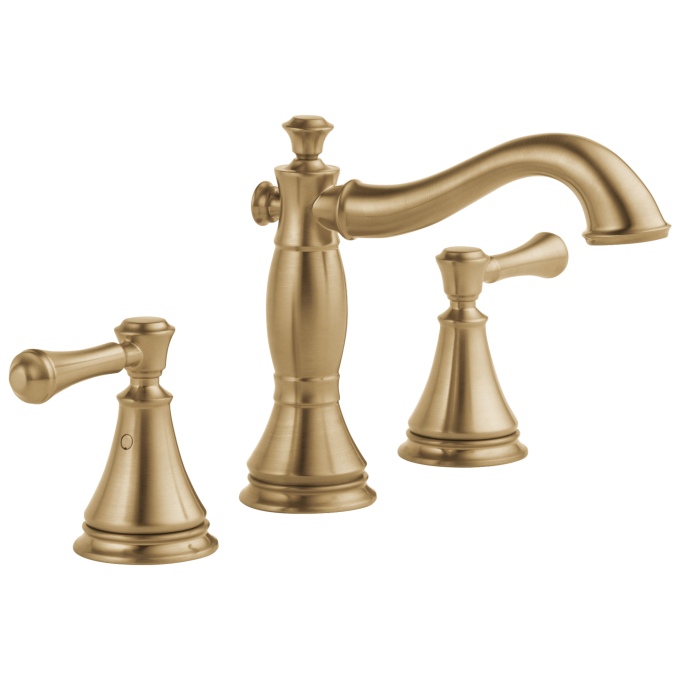 DELTA Cassidy Two Handle Widespread Bathroom Faucet — Champagne Bronze