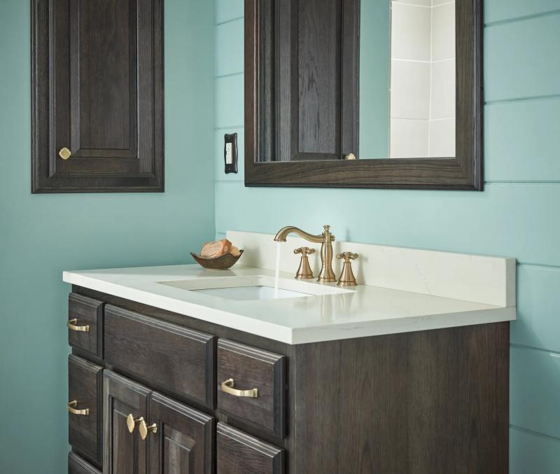 DELTA Cassidy Two Handle Widespread Bathroom Faucet - Less Handles — Champagne Bronze