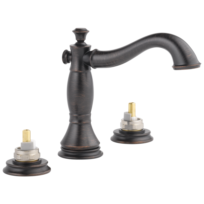 DELTA Cassidy Two Handle Widespread Bathroom Faucet - Less Handles — Venetian Bronze