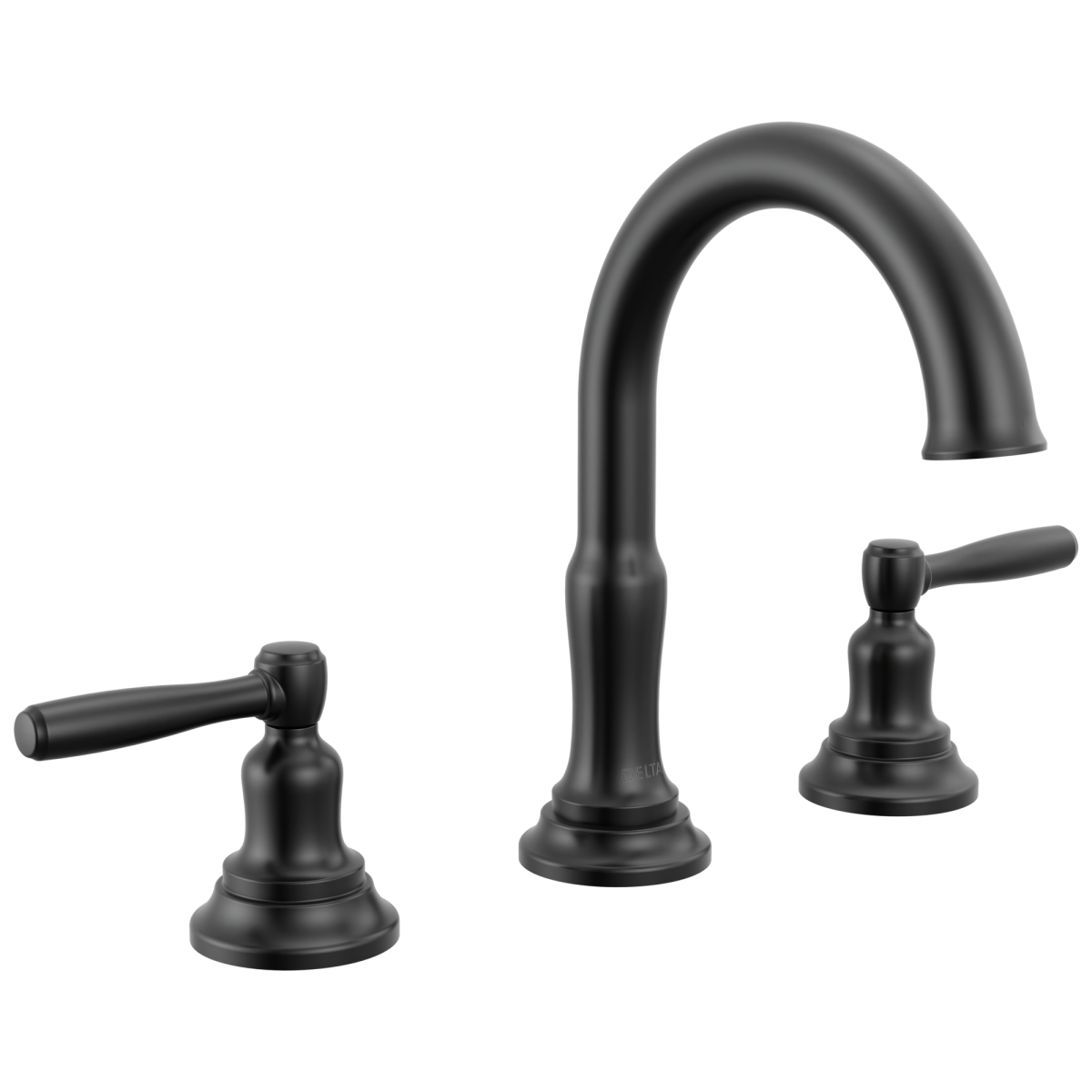 DELTA Roe Two Handle Widespread Bathroom Faucet — Matte Black