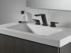DELTA Pivotal Two Handle Widespread Bathroom Faucet — Matte Black