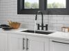 DELTA Nicoli Two Handle Pull-Down Bridge Kitchen Faucet — Matte Black
