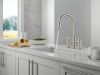 DELTA Nicoli Two Handle Pull-Down Bridge Kitchen Faucet — Stainless